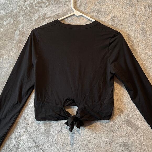 A.L.C Juliette Long Sleve Top Criss Cross Wrap Front Size Small‎ Black Ballet - Picture 5 of 7